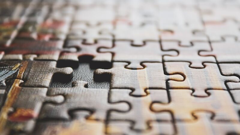 Brown and black jigsaw puzzle photo