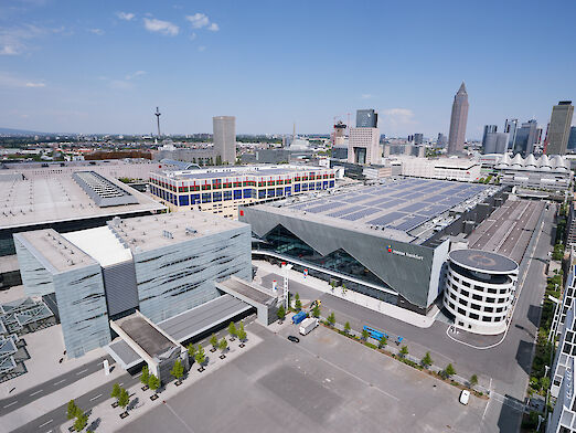 Aerial view of Messe Frankfurt with Hall 12
