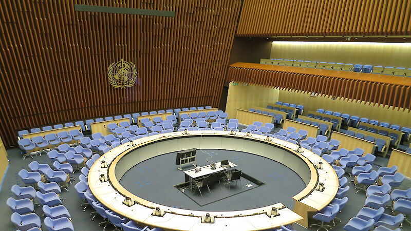Meeting room of the WHO Executive Board in Geneva